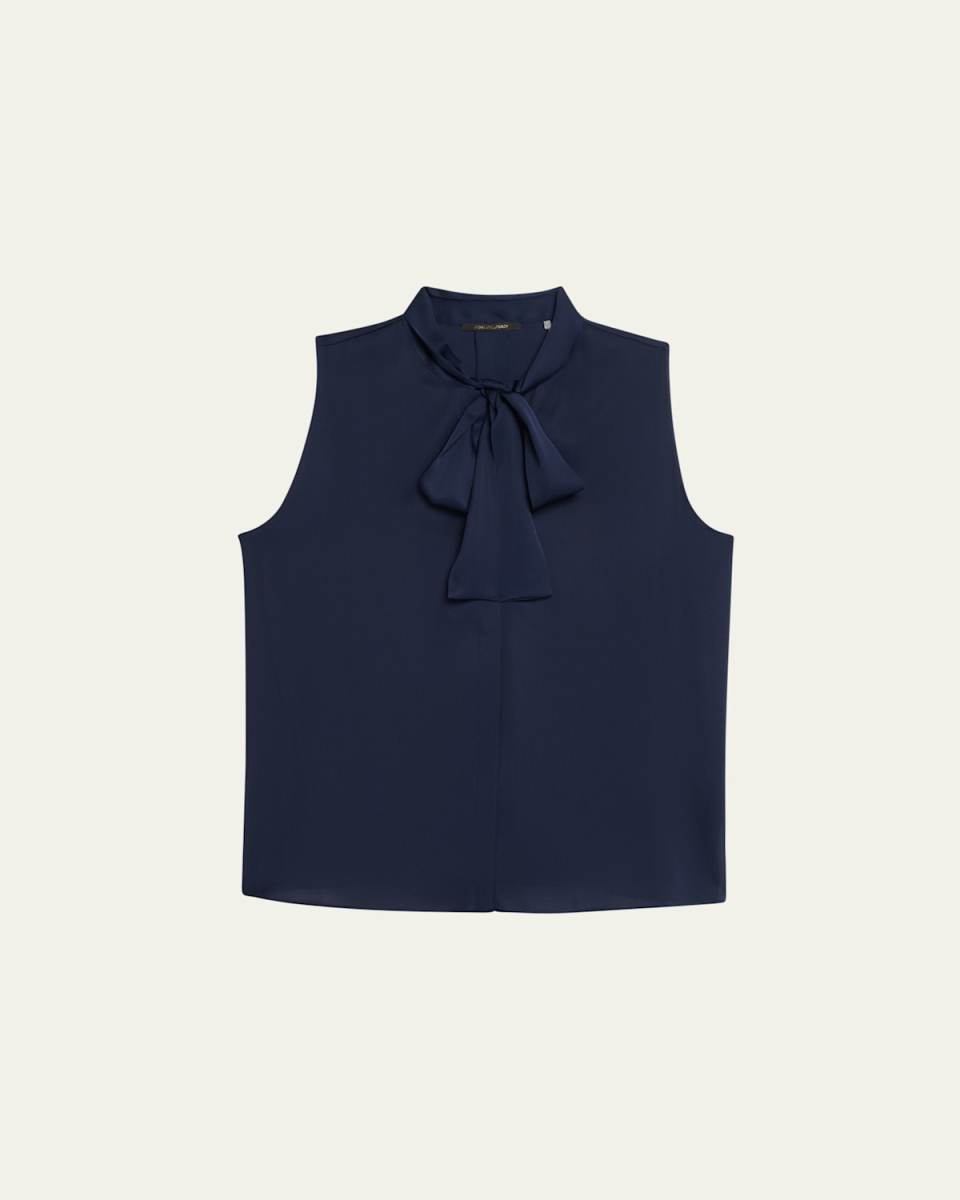 Ives Sleeveless Tie-Neck Blous